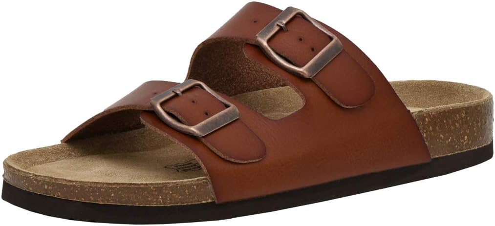 CUSHIONAIRE Women's Lane Cork Footbed Sandal With +Comfort 7 Whiskey