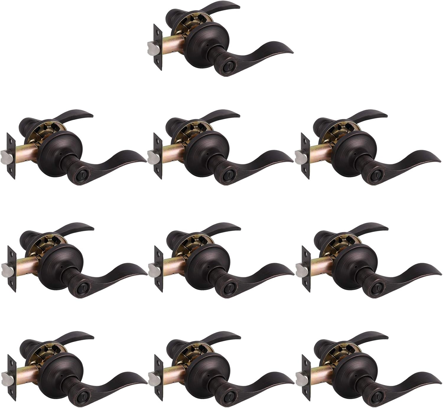 Gobrico 10 Pack Oil Rubbed Bronze Privacy Interior Door Locks, Special Drop/Wave...