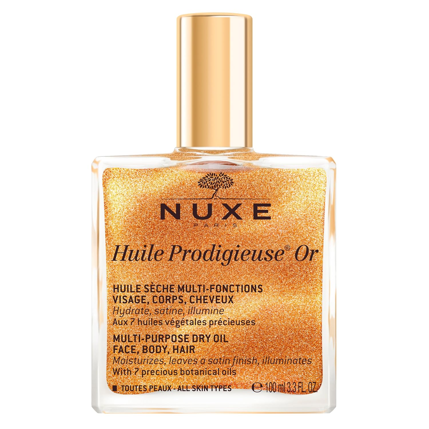 NUXE Huile Prodigieuse, Unique Multi-Purpose Dry Oil for Luxurious Radiant Glow,...