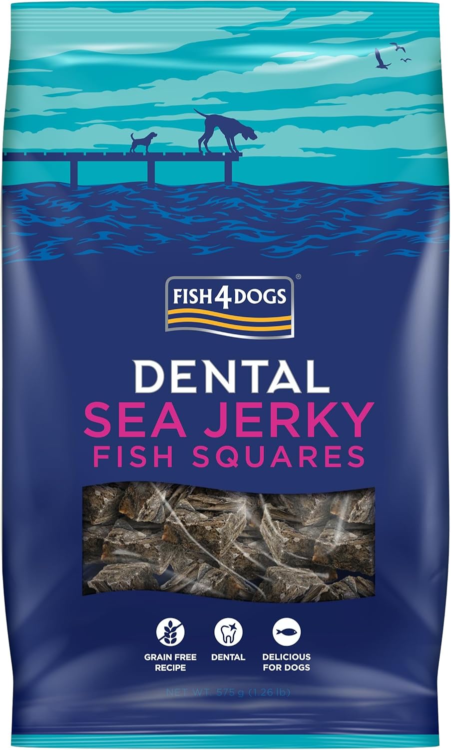 Fish4Dogs Sea Jerky Squares, Special Hypoallergenic Dog Treat, Innovative Low Ca...