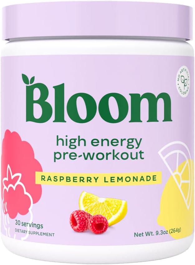 Bloom Nutrition High Energy Pre Workout with Beta Alanine, Ginseng and L Tyrosin...