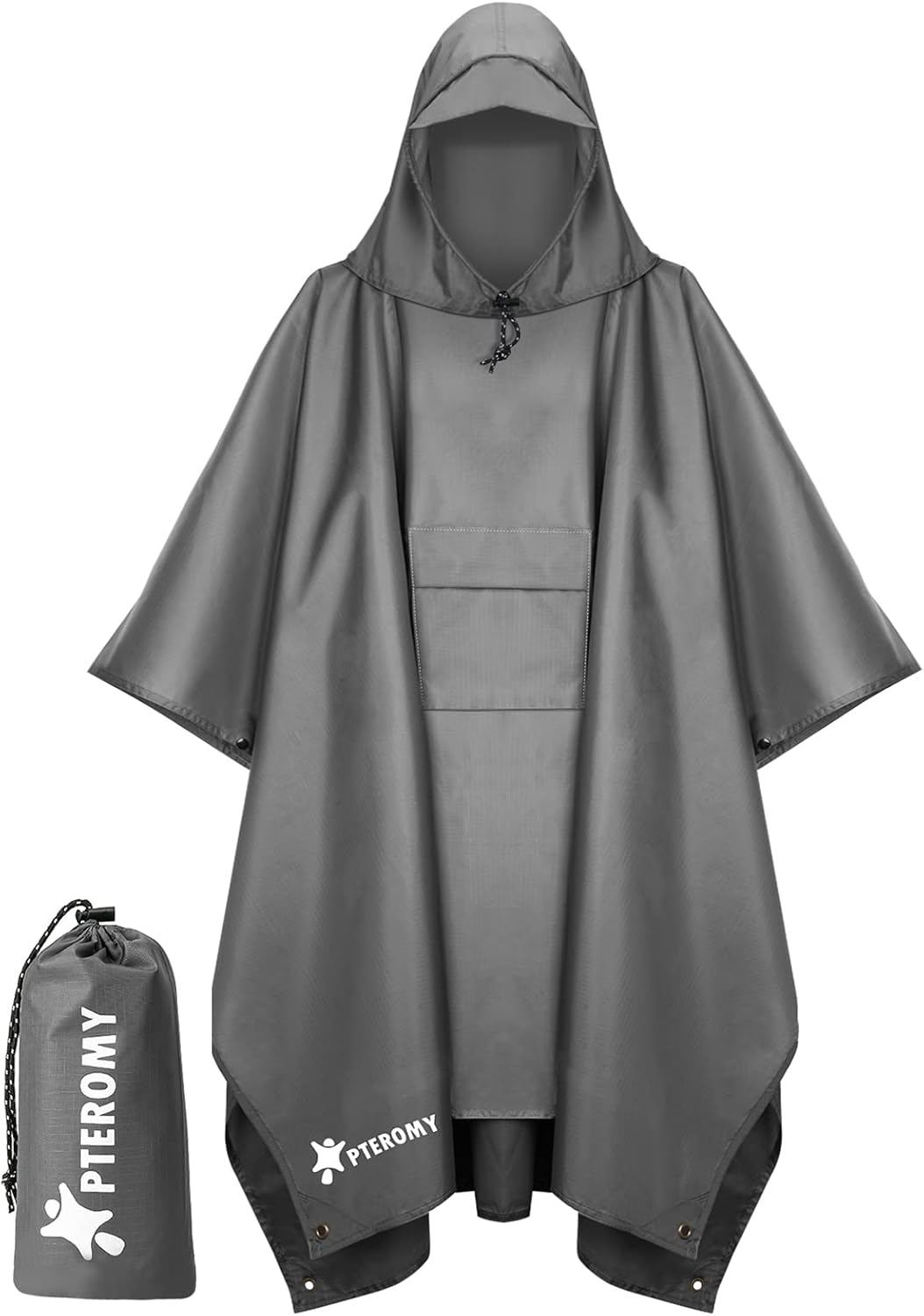 PTEROMY Hooded Rain Poncho, Special Raincoat for Adult with Pocket, Innovative W...
