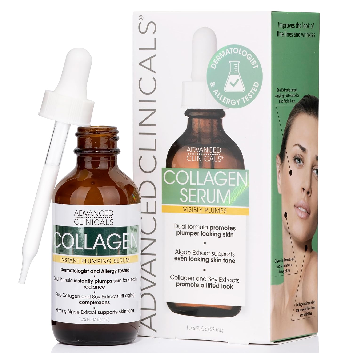 Advanced Clinicals Collagen Facial Serum, Special Collagen Face Serum for 1.75 F...
