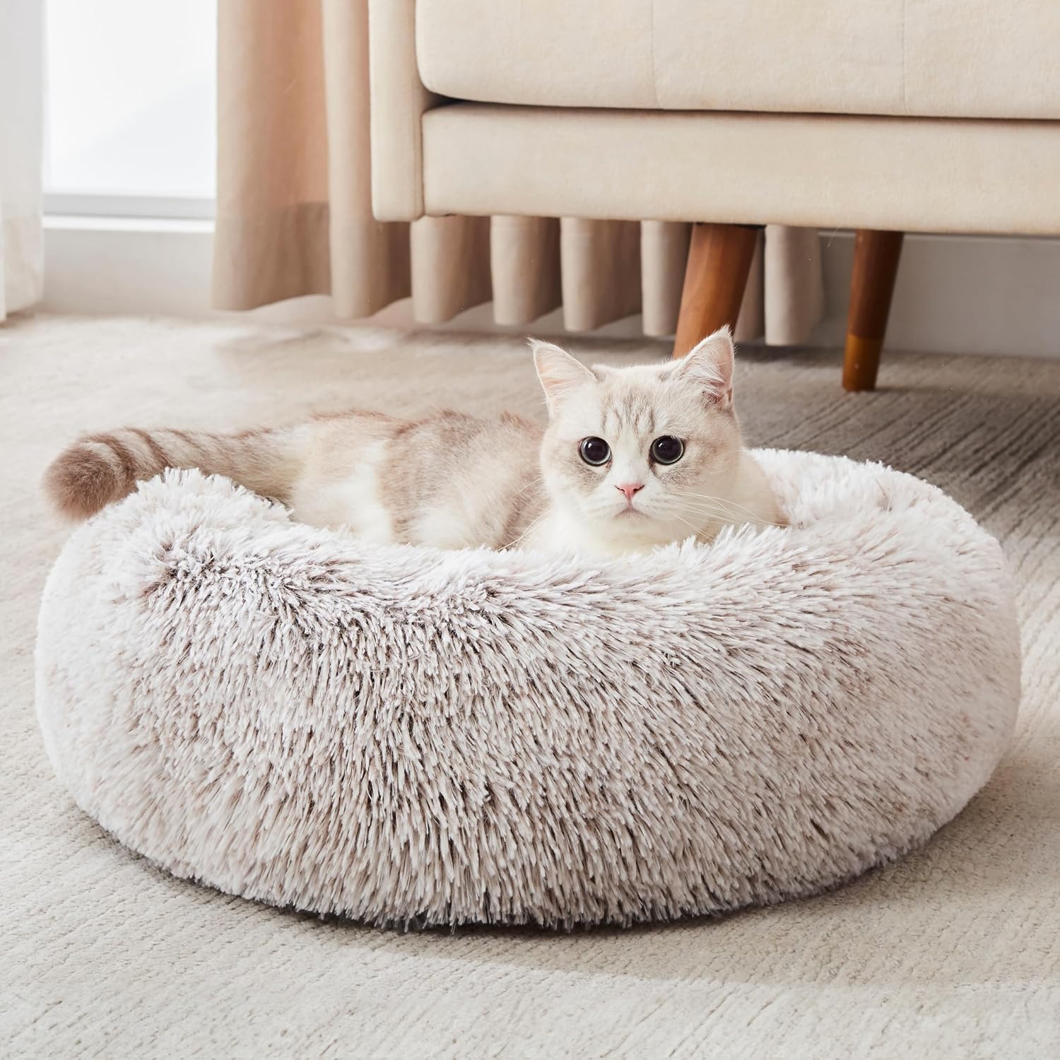 WESTERN HOME WH Calming Dog & Cat Bed, Anti-Anxiety Donut Cuddler Warming Cozy S...