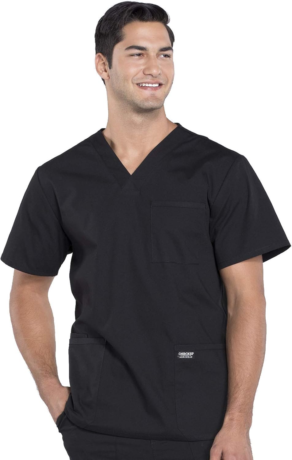 Cherokee Scrubs for Men Workwear Professionals V-Neck Four-Pocket Scrub Top WW69...