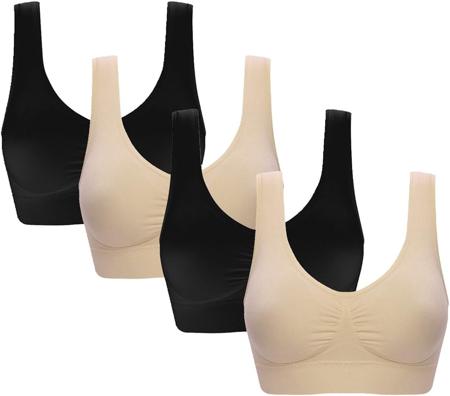 Vermilion Bird Women's Seamless Comfortable Sports Bra, Special 3 Pack Sports Br...