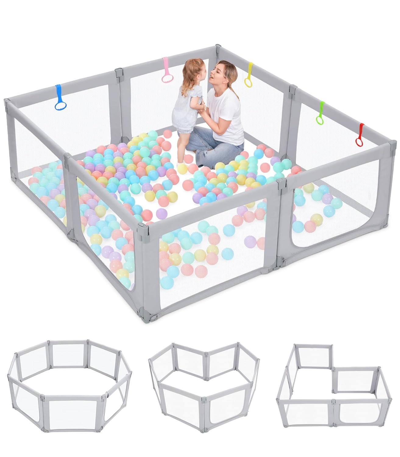 Dripex Foldable Baby Playpen, 71"×69" Play Pens for Babies and Toddlers, Safe An...