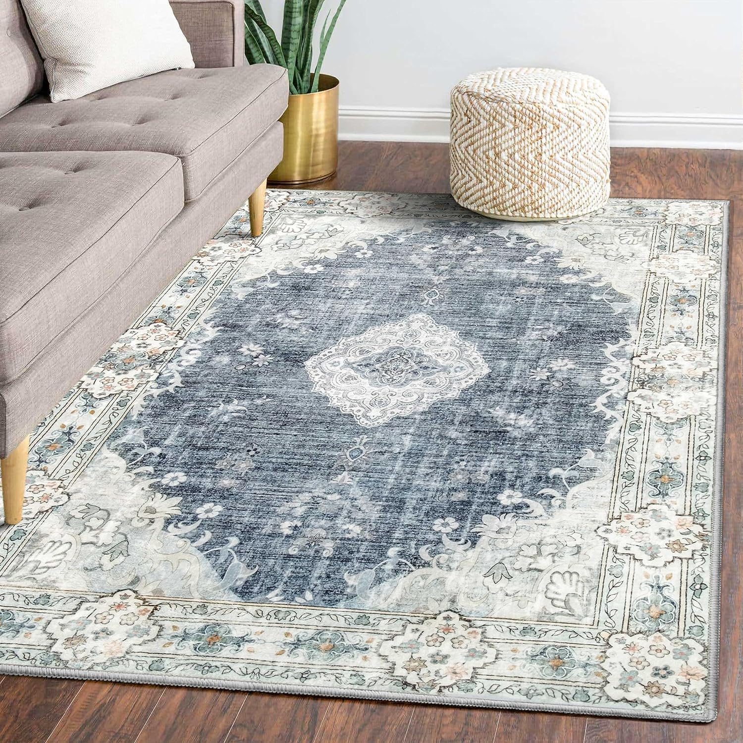 Unique MUJOO 5'x7' Area Rugs, Special Machine Washable Rugs for Living Room, Boh...