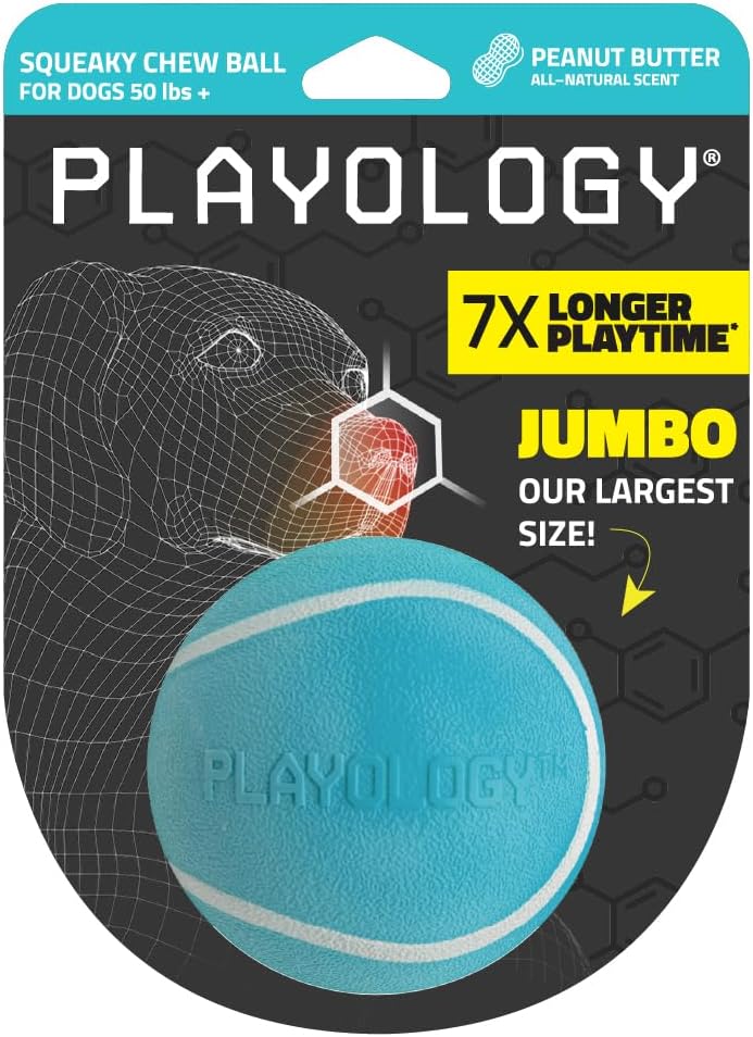 Playology Squeaky Chew Ball, Special Dog Toy for Engaging Playtime, Innovative A...