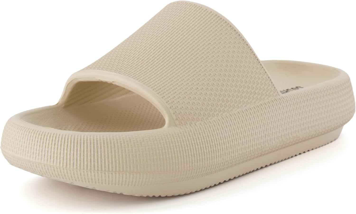 CUSHIONAIRE Women's Feather Cloud Recovery Slide Sandals with +Comfort 7 Khaki