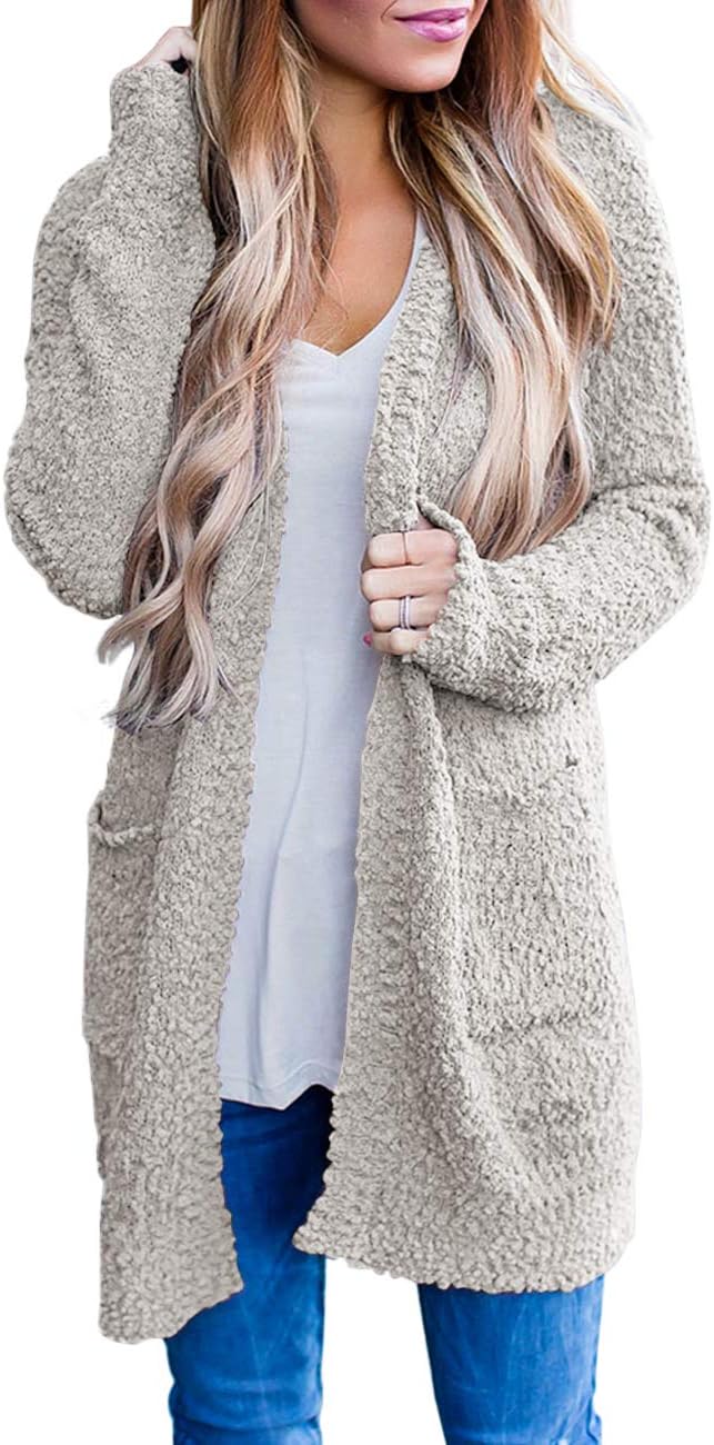 MEROKEETY Women's Cozy Knit Sweater, Special Long Sleeve Chunky Knit Sweater, Af...
