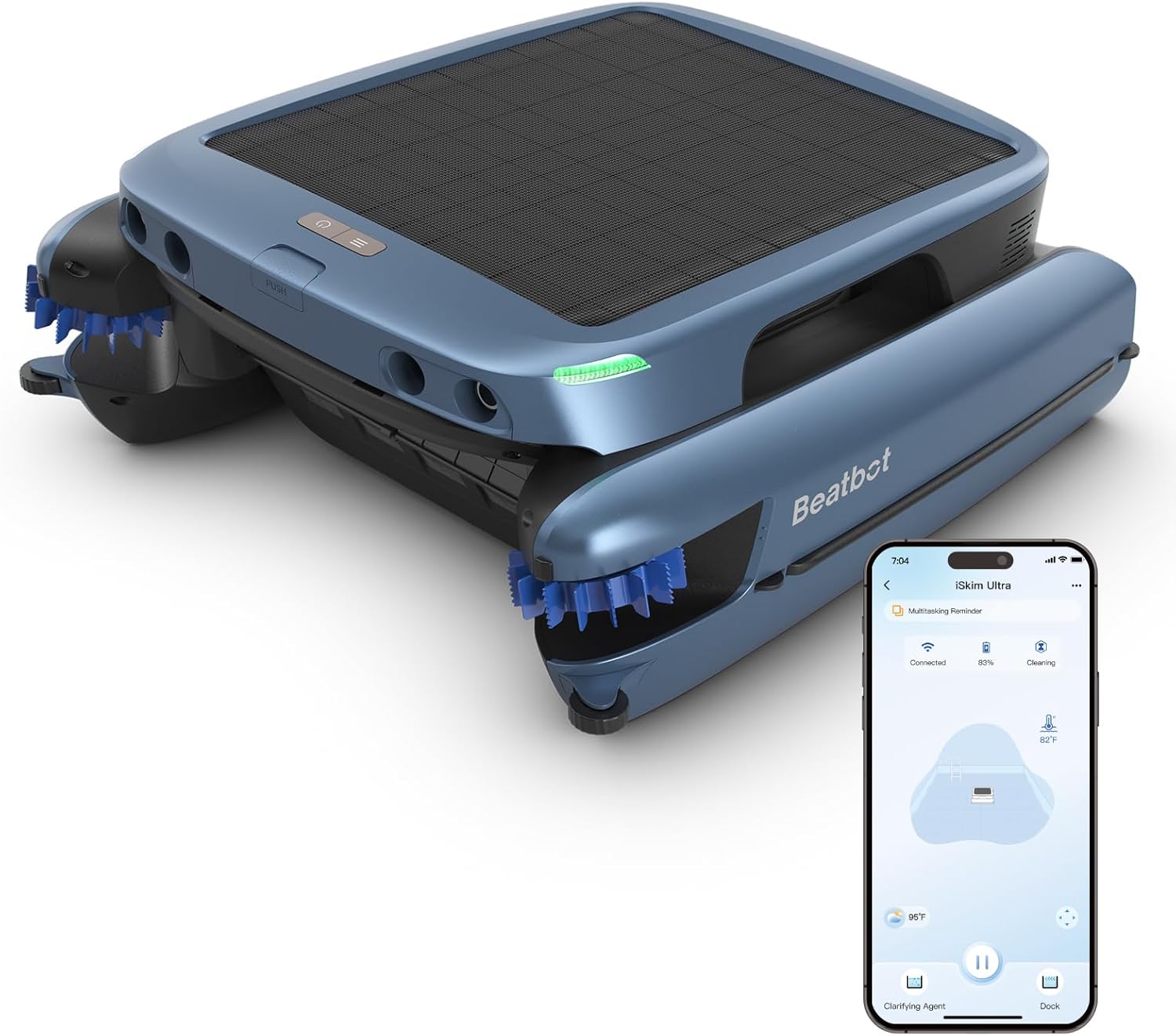 Beatbot iSkim Ultra Solar Powered Robotic Pool Skimmer, Pool Surface Cleaner Rob...