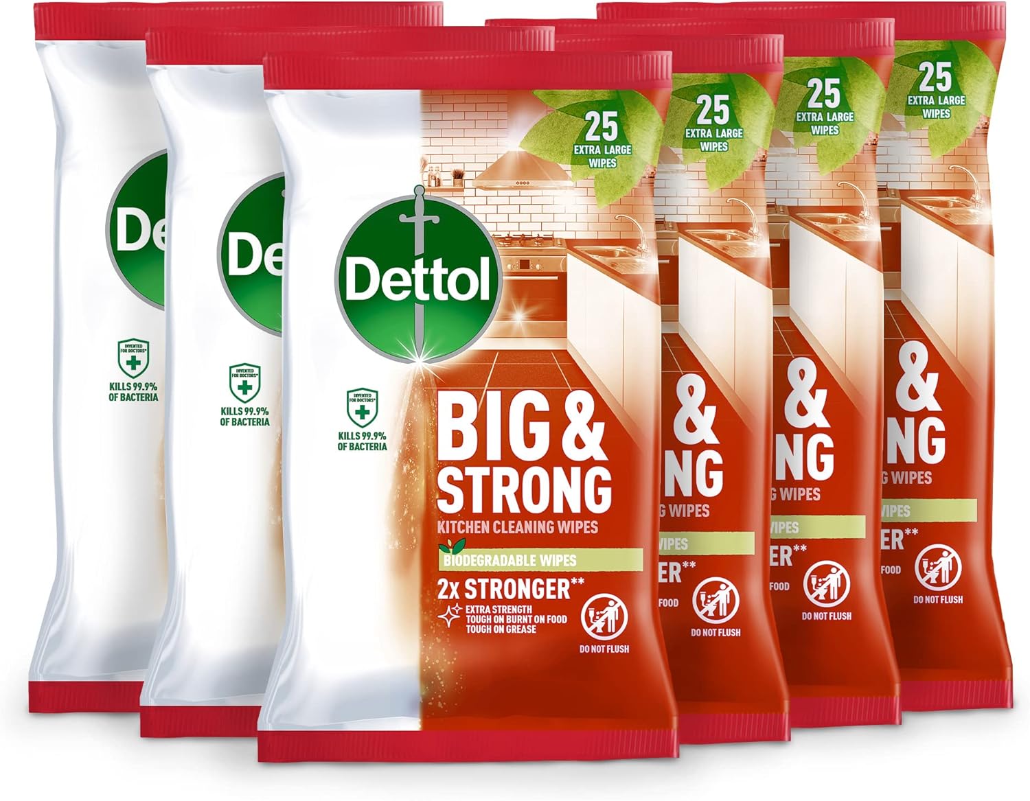 High-Quality Dettol Big Wipes, Premium Heavy Duty Wipes, Total 150 Ultra Grime W...