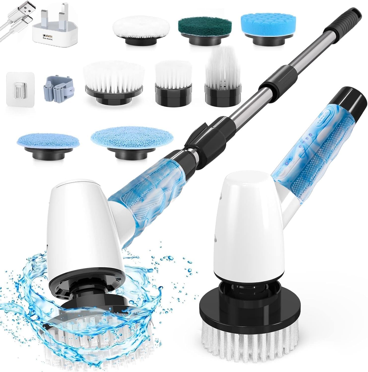 Cordless Electric Spin Scrubber,Cleaning Brush Scr...