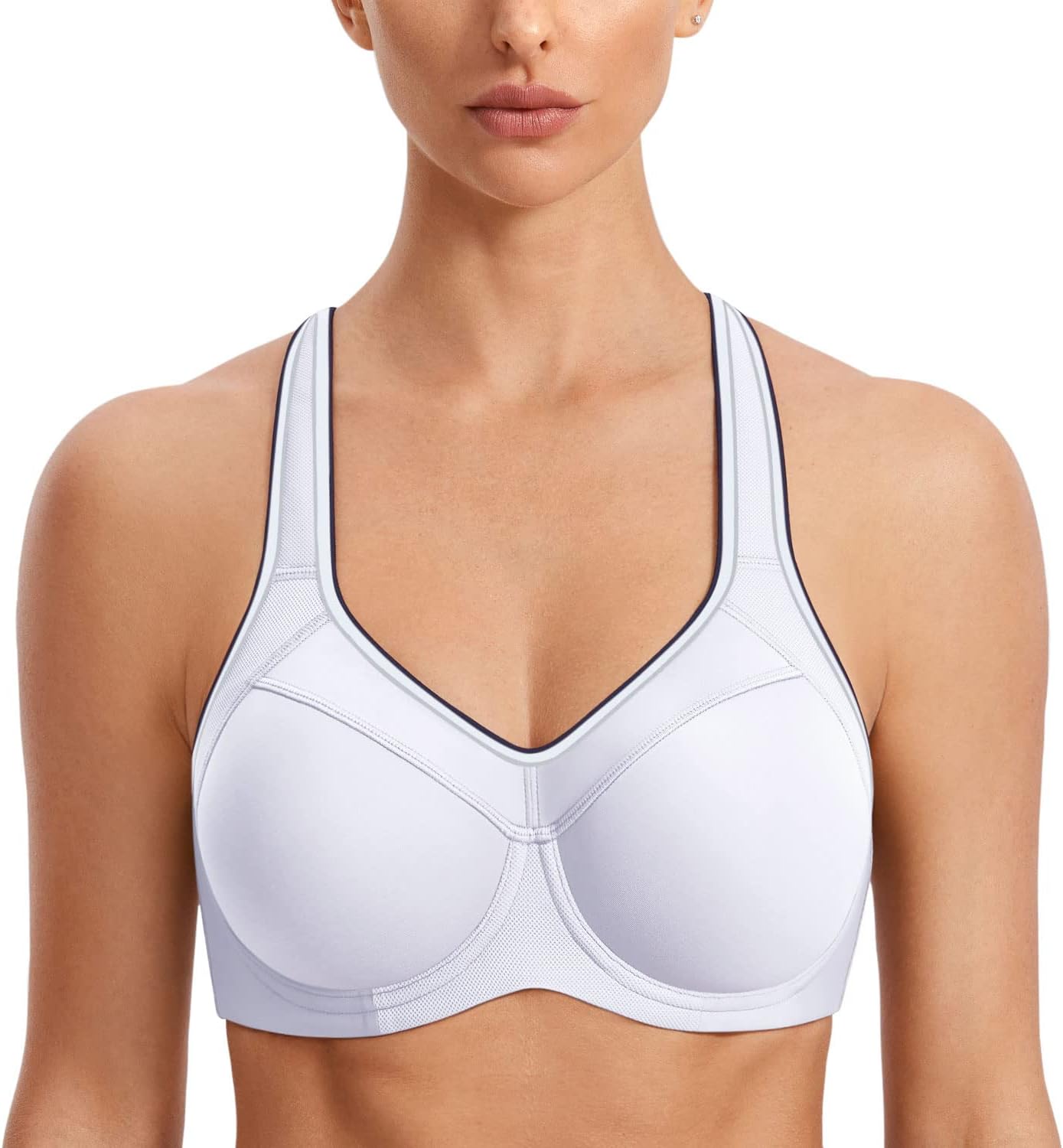 SYROKAN Women's Sports Bra, Full Support High Impact Racerback Bra, Special Ligh...