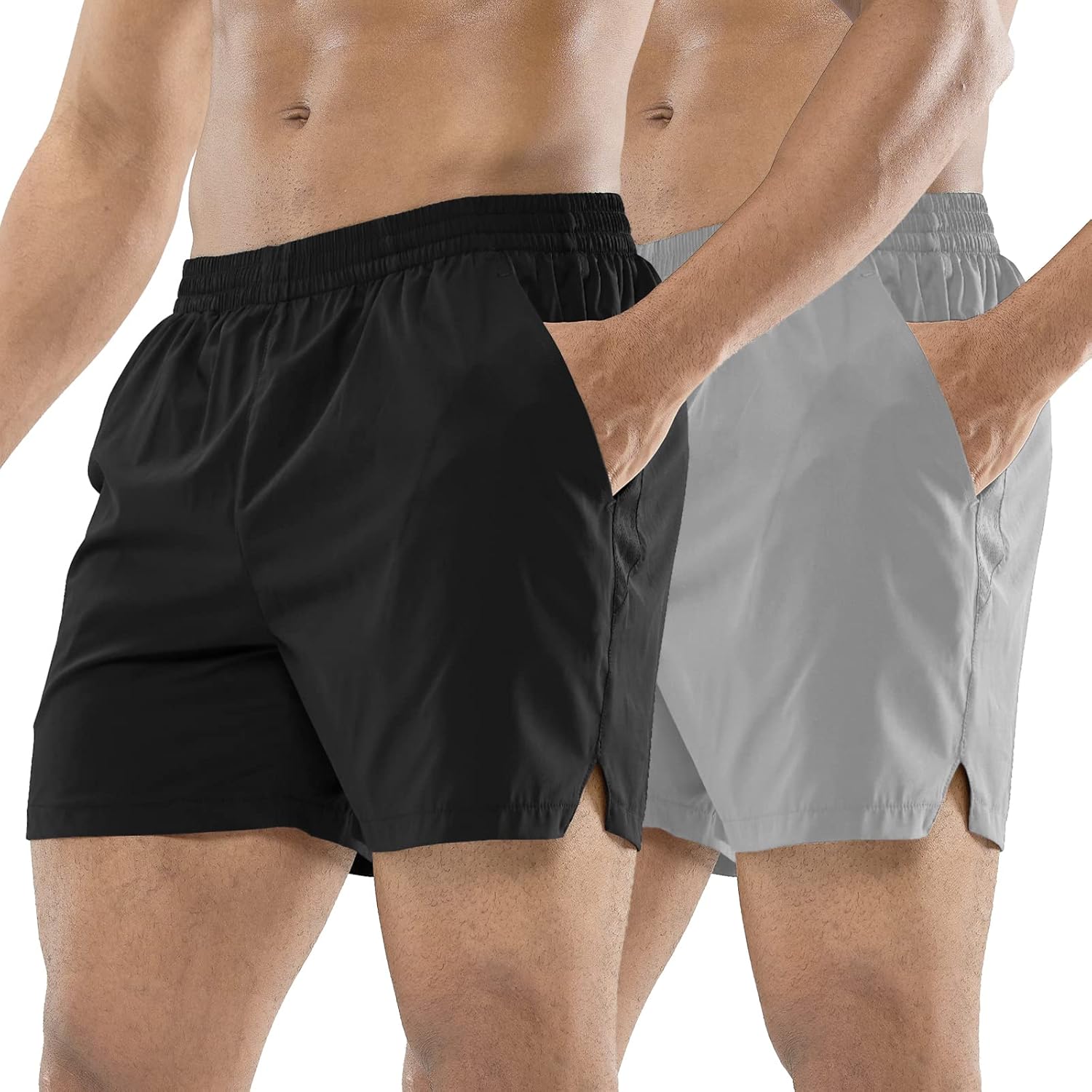 MIER Men's Workout Running Shorts, Special Quick Dry Active Shorts with Pockets,...