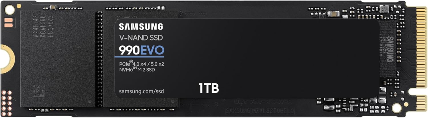Samsung 990 EVO NVMe M.2 SSD 1 TB, PCIe 4.0 x4 / PCIe 5.0 x2, NVMe 2.0 (2280), r...