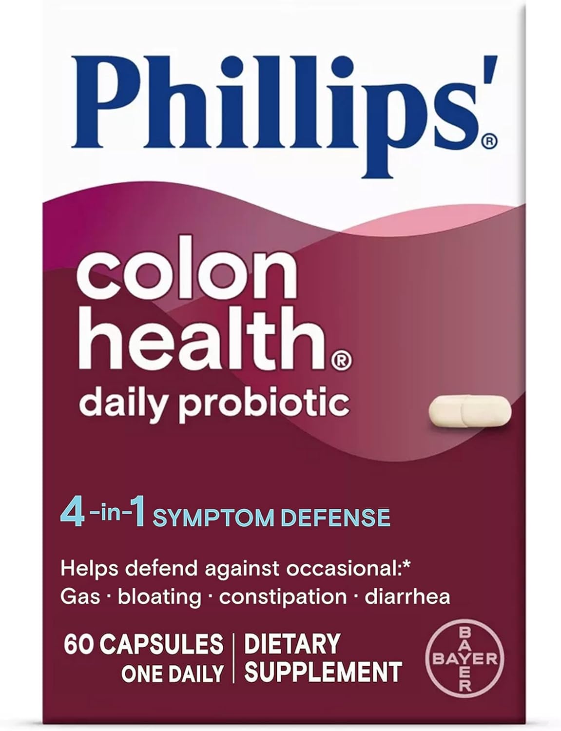 Phillips' Colon Health Daily Probiotic Capsules, Special 4-in-1 Symptom Defense...