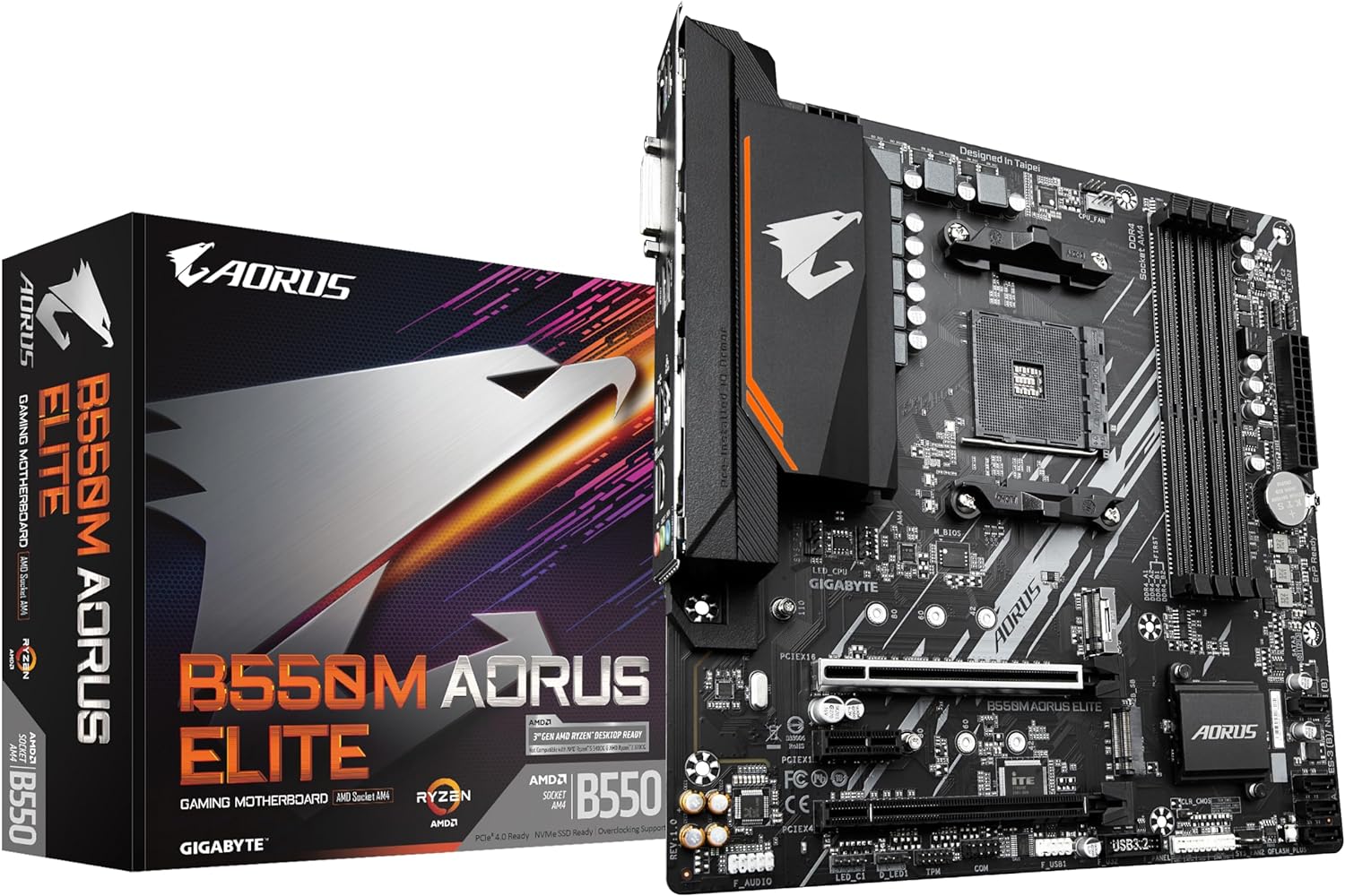 Gigabyte B550M AORUS ELITE Motherboard, Special Motherboard Supports AMD Ryzen 5...