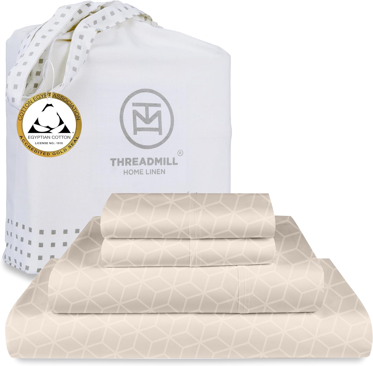 Threadmill Egyptian Cotton Queen Sheet Set, Specia...