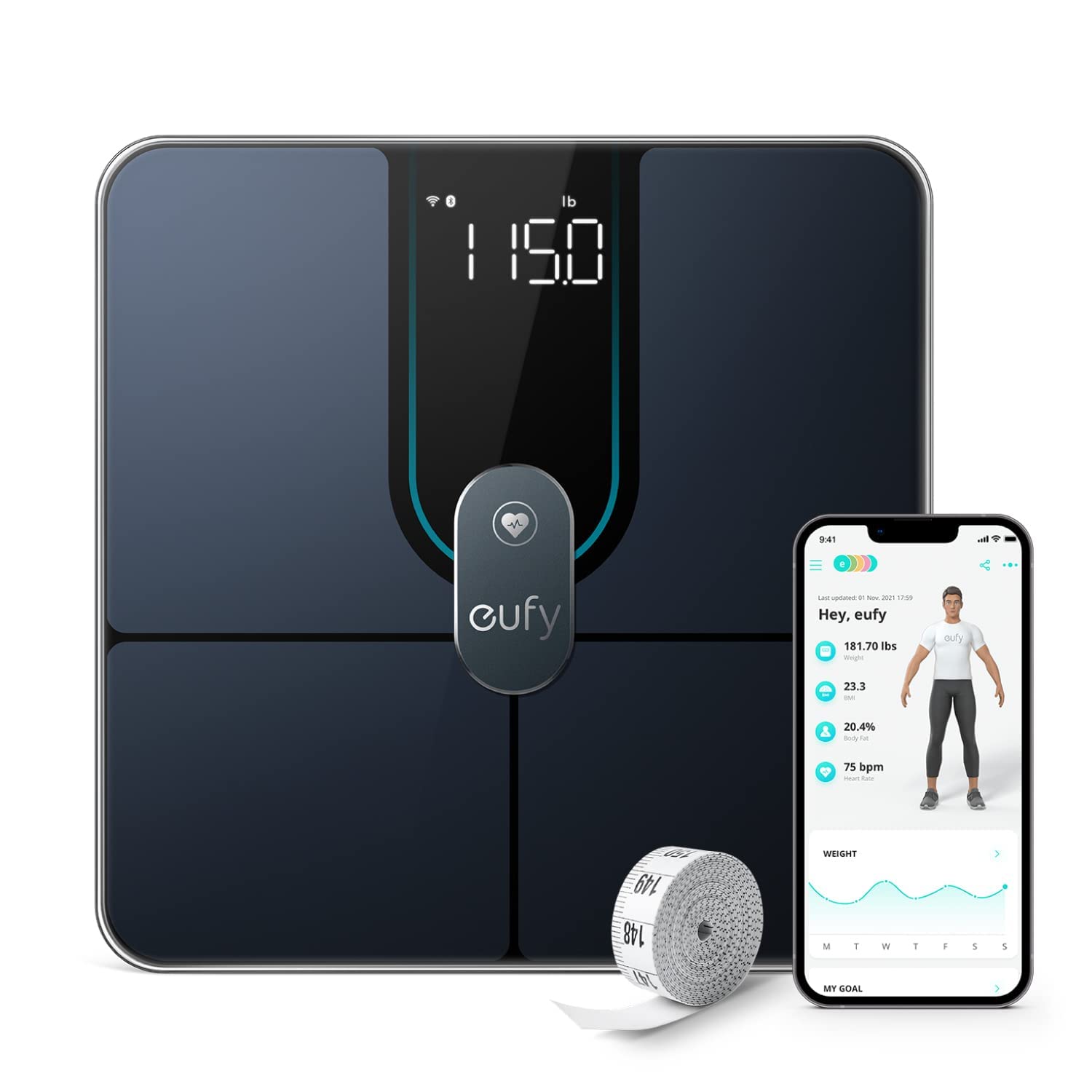 eufy Smart Digital Bathroom Scale P2 Pro with Wi-F...