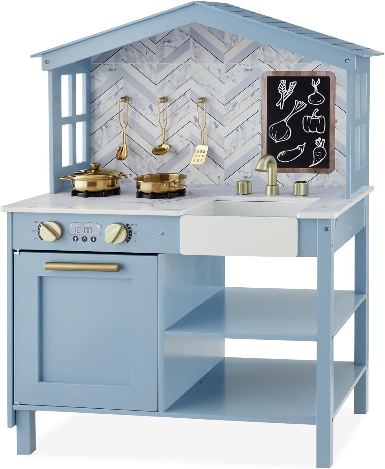 Exclusive Best Choice Products Farmhouse Play Kitchen Toy, Special Wooden Preten...