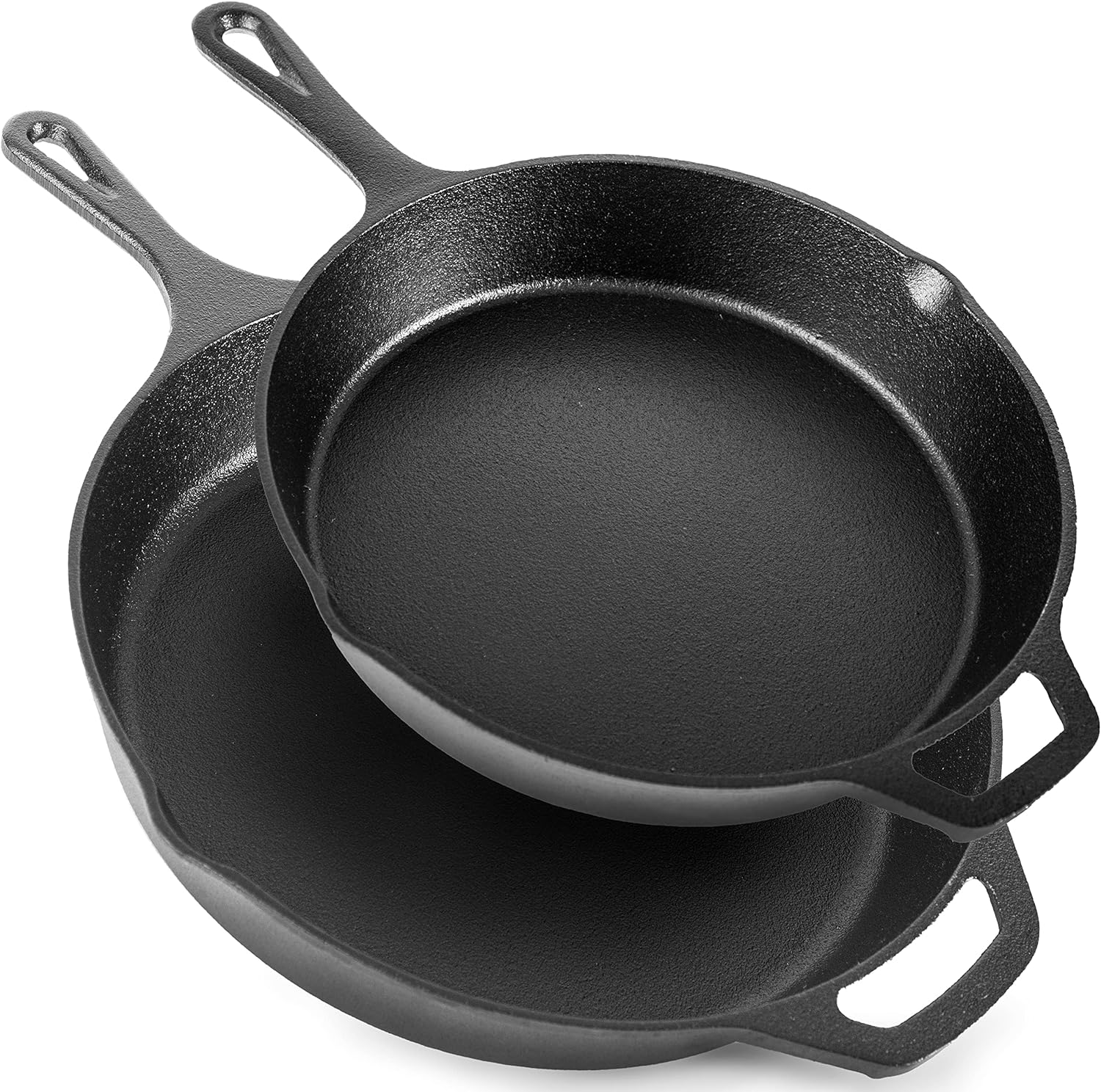 Nuovva 2pcs Cast Iron Skillet Set, Special Pre Seasoned Skillet Frying Pan, Uniq...