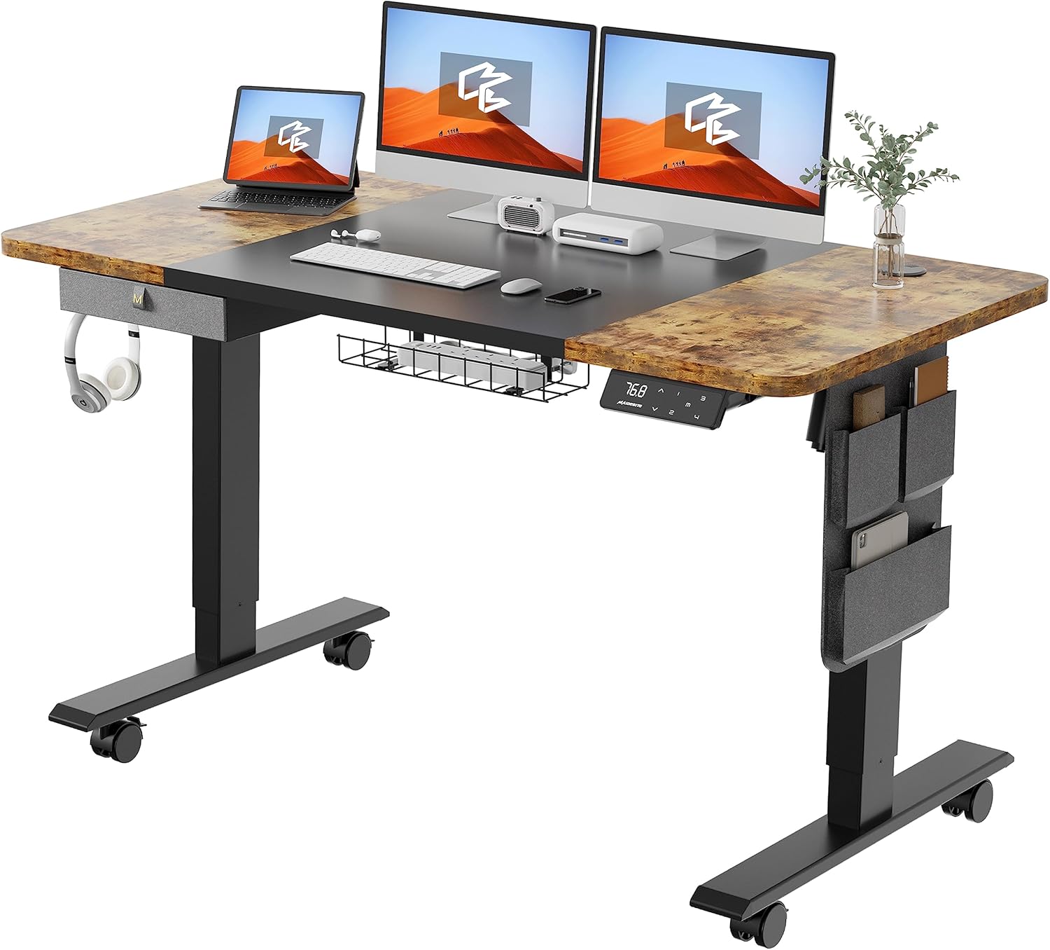 MAIDeSITe Electric Standing Desk Height Adjustable Standing Desk Sit Stand Desk...