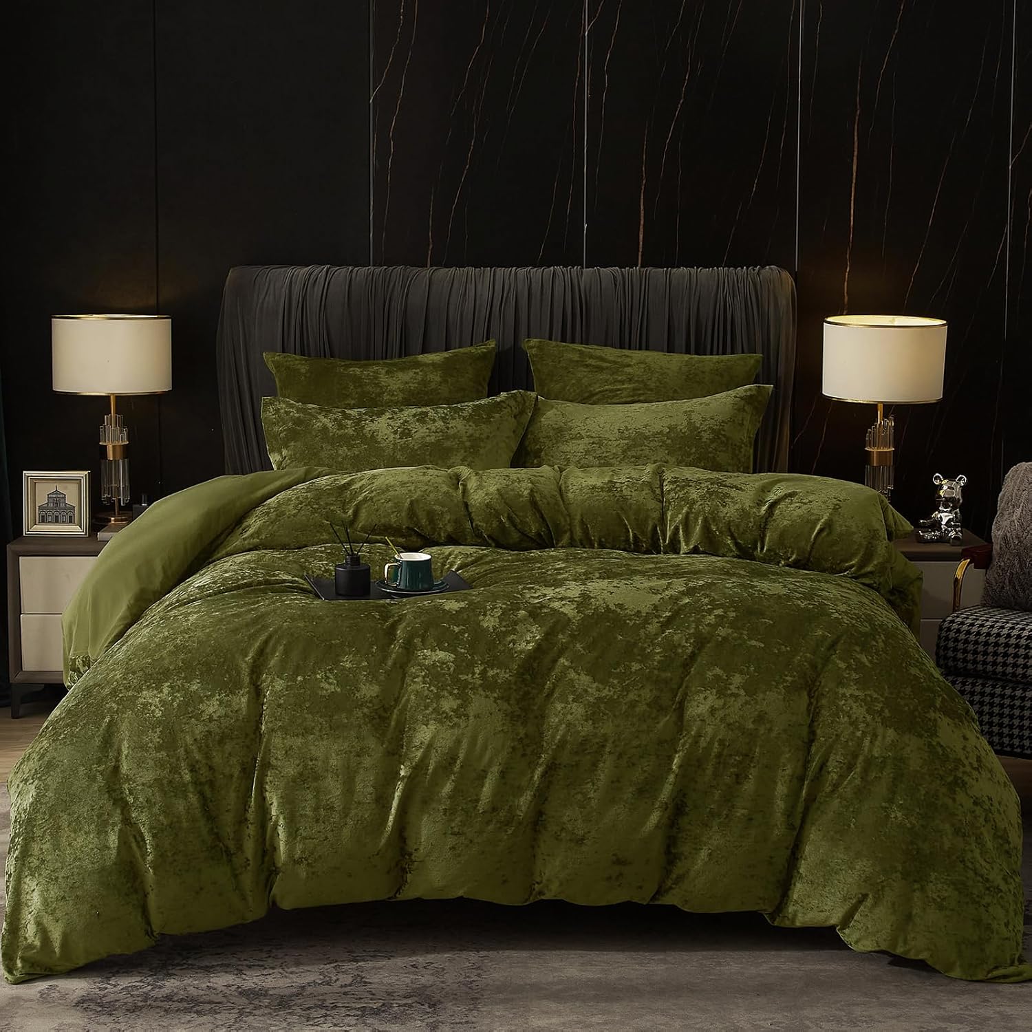 PHF Truly Velvet Duvet Cover Set, Special Queen Size Comforter Cover Set, Innova...