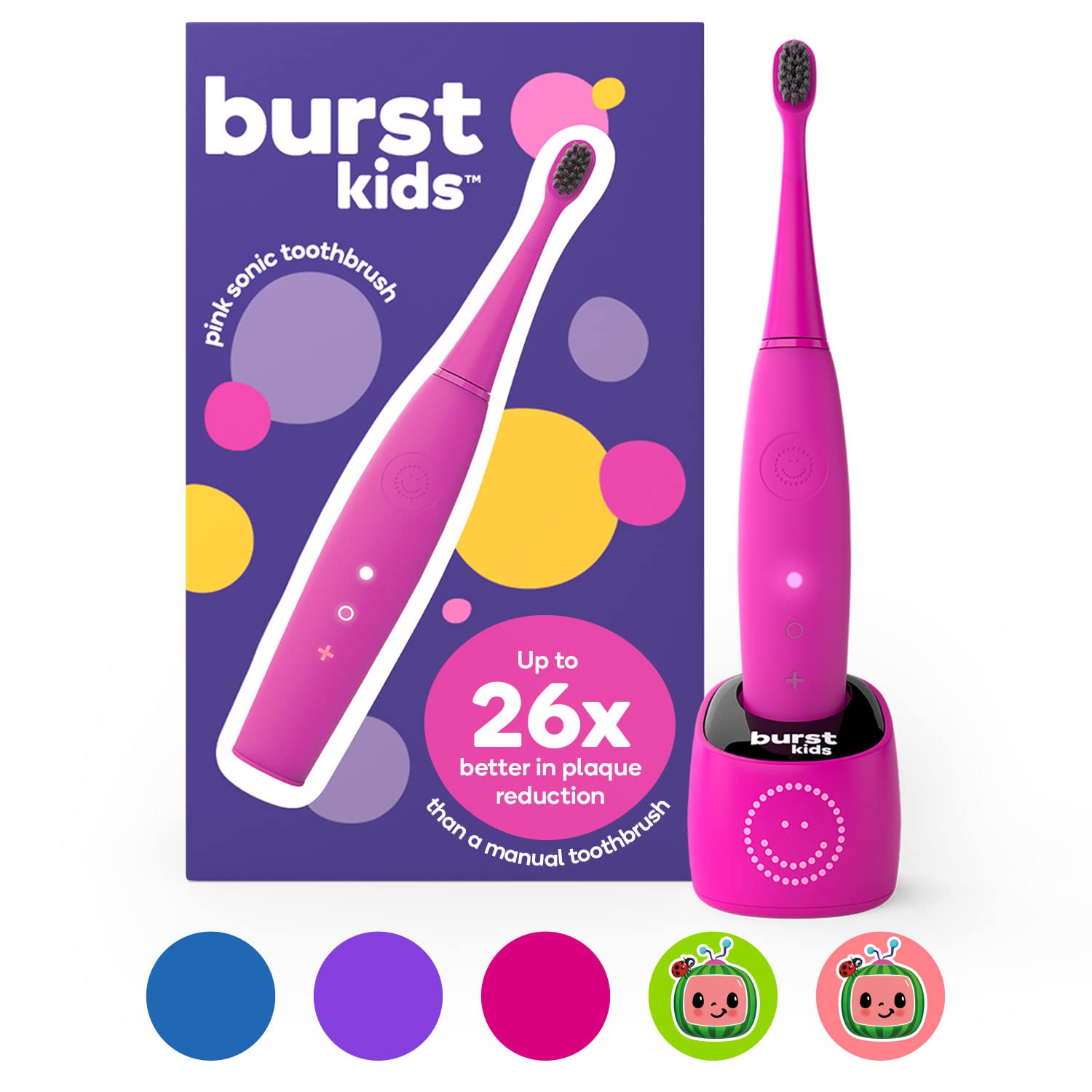BURSTkids Kids Electric Toothbrush, Innovative Soft Bristle Toothbrush for Kids,...