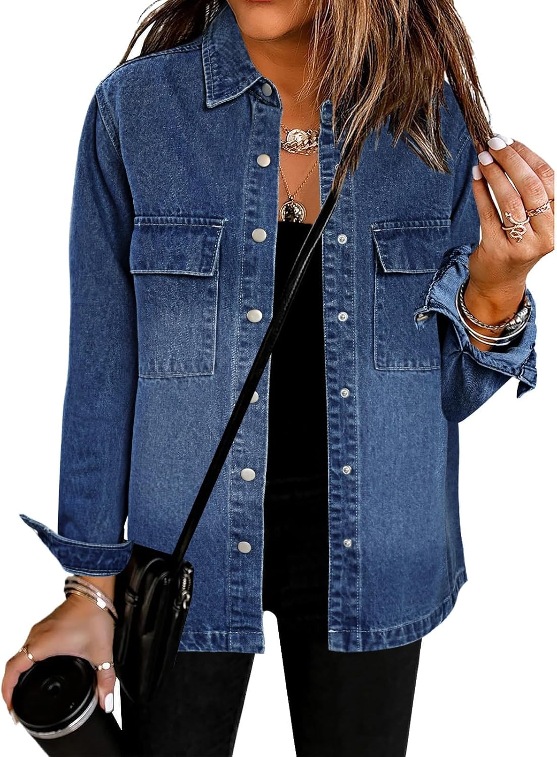 luvamia 2024 Jean Jackets, Fashionable Jackets for Women, Stylish Oversized Butt...