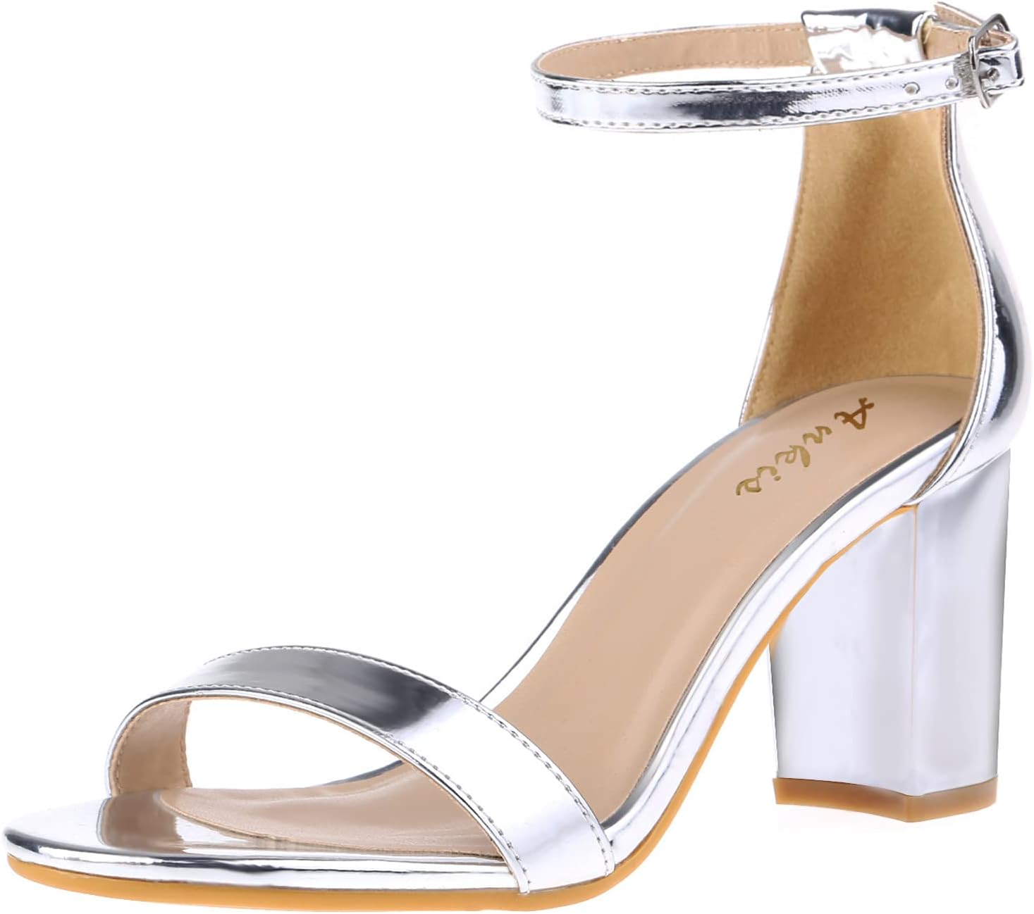 Ankis Heels for Women, Unique Open Toe Ankle Strap Chunky Heel Sandals, Stylish...