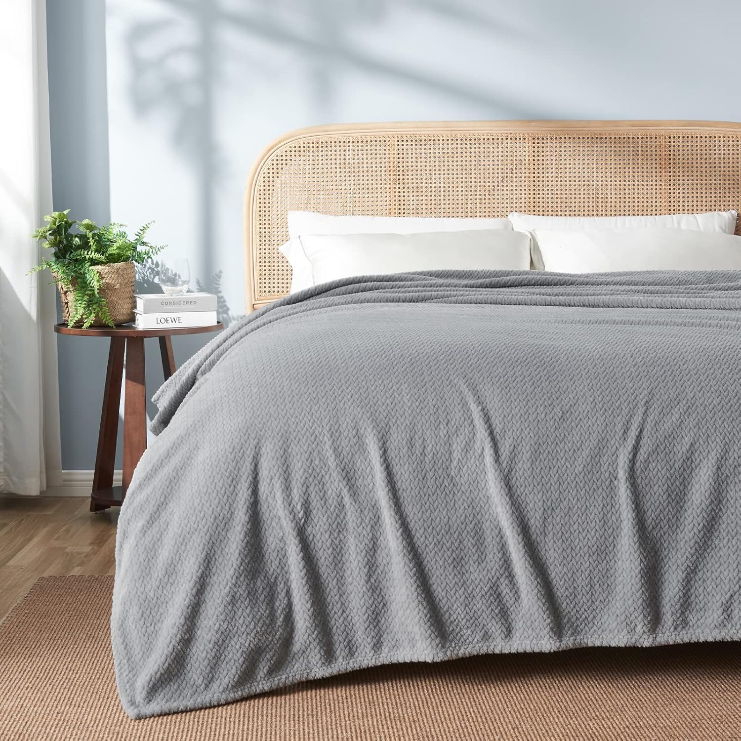 NEWCOSPLAY Super Soft Queen Blanket, Special Grey Bed Blanket with Premium Silky...