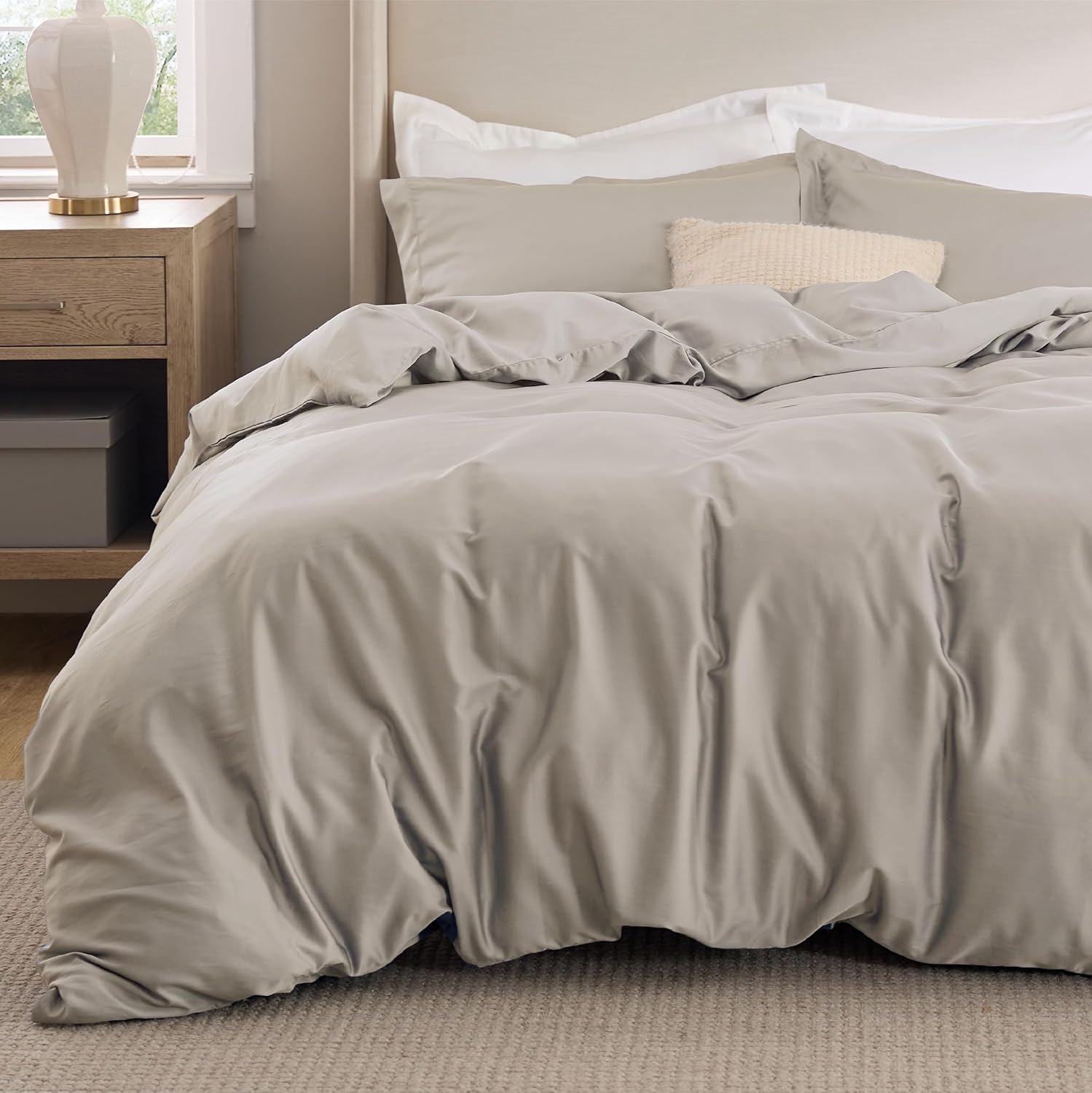 Bedsure Cooling Duvet Cover, Special King Size Comforter Cover Set, Silky and Br...
