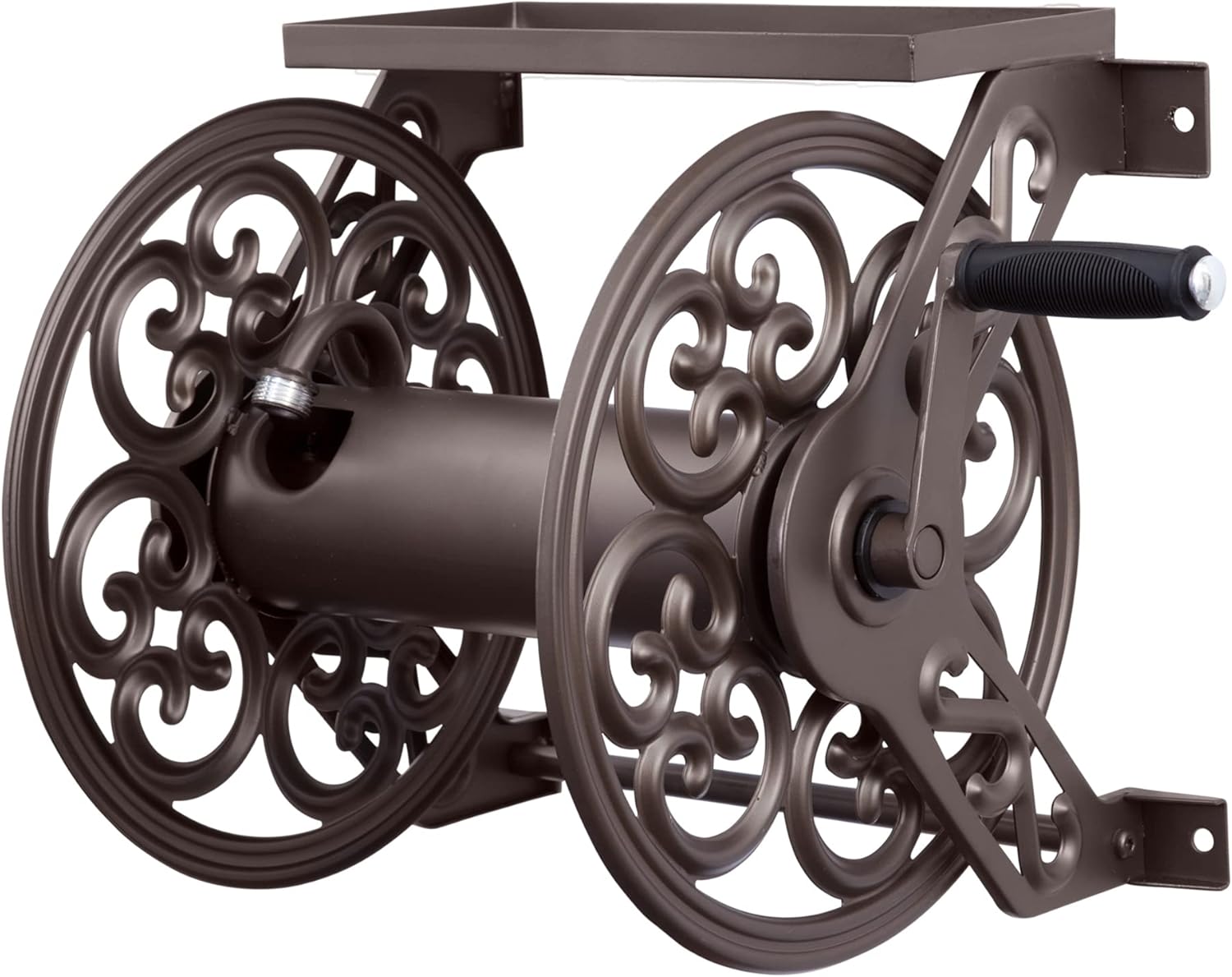 Liberty Garden 708 Steel Decorative Wall Mount Garden Hose Reel, Holds 125-Feet...