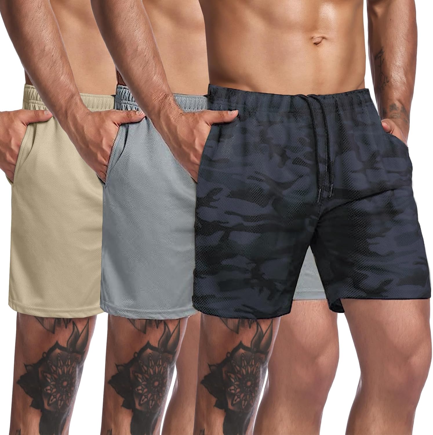 COOFANDY Men's 3 Pack Workout Gym Shorts, Special Athletic Shorts For Bodybuildi...