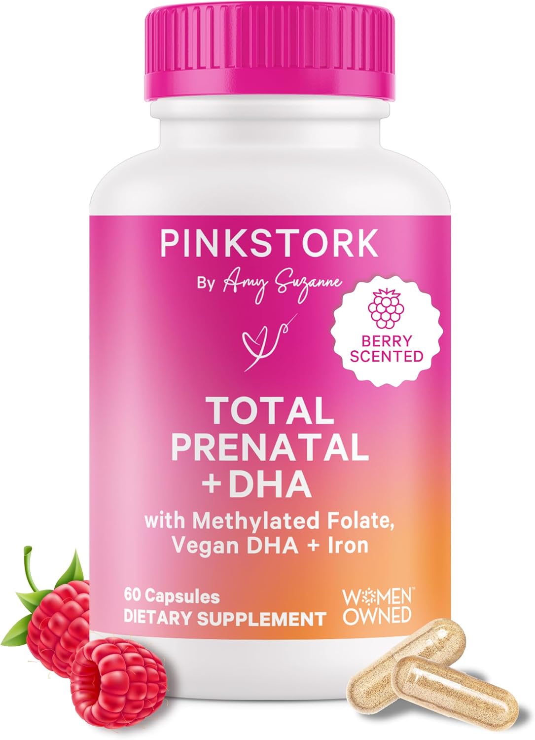 Pink Stork Total Prenatal Vitamins, Special Prenatals for Women with DHA, Folate...