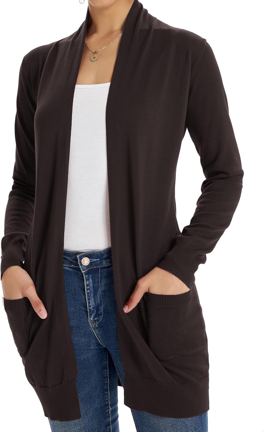 GRACE KARIN Women Lightweight Cardigan Sweaters with Pocket Long Sleeve Shrugs D...