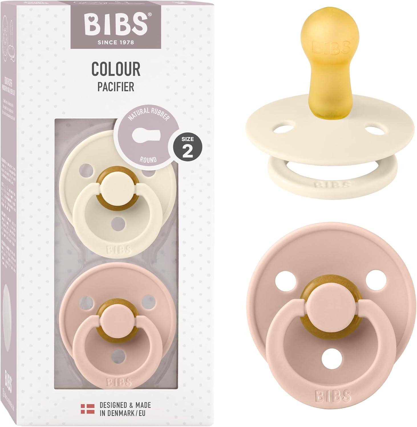 BIBS Colour Soother, Special Dummy Pacifier 2-Pack, BPA Free High-Quality Pacifi...