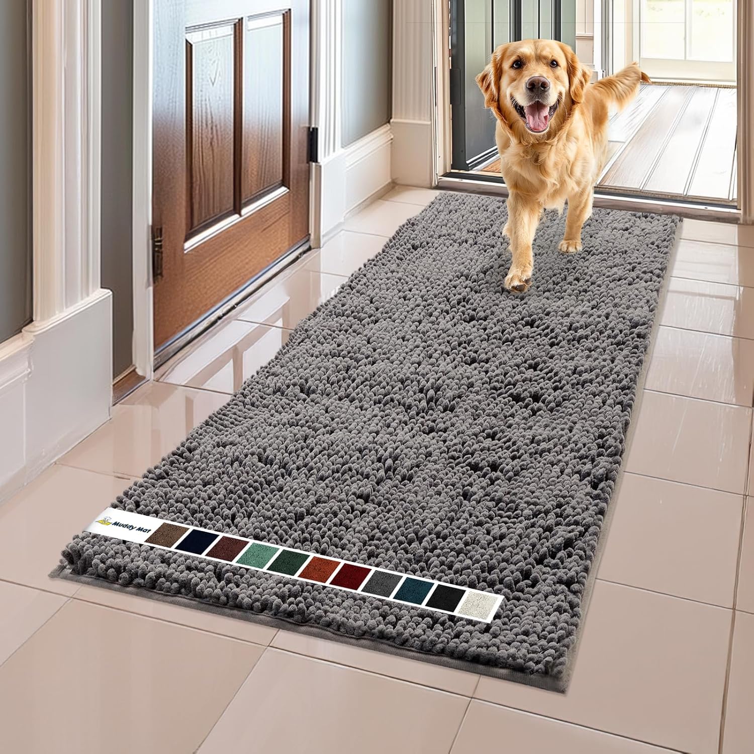 Muddy Mat AS-SEEN-ON-TV Highly Absorbent Microfiber Door Mat and Pet Rug, Non Sl...