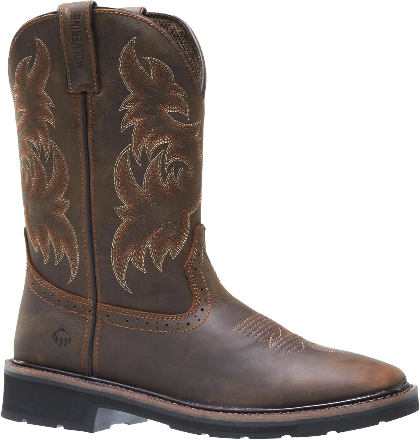 Wolverine Men's Rancher 10" Square Toe Steel Toe Work Boot 12 X-Wide Dk Brown/Ru...