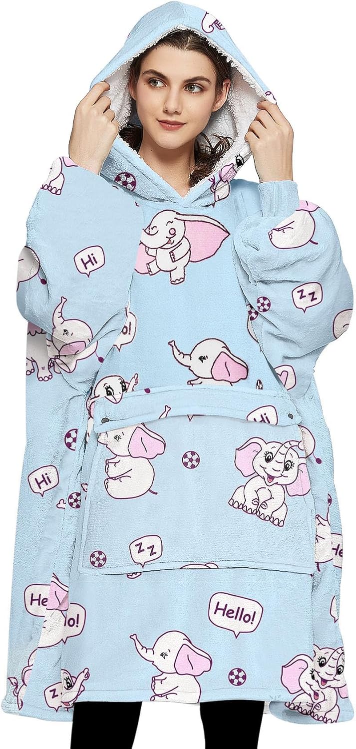 KFUBUO Wearable Blanket Hoodie, Special Sherpa Oversized Sweatshirt Blanket for...