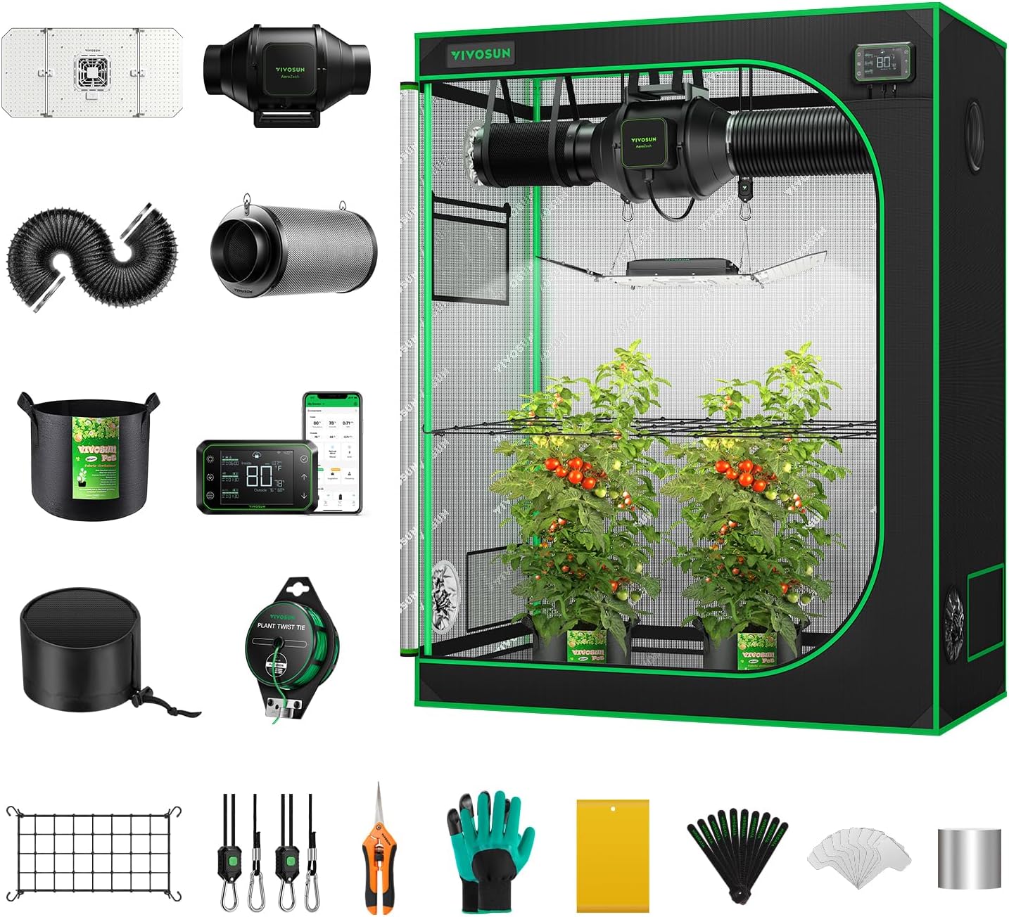 VIVOSUN GIY Smart Grow Tent System, Exceptional Grow Tent Kit with WiFi Integrat...