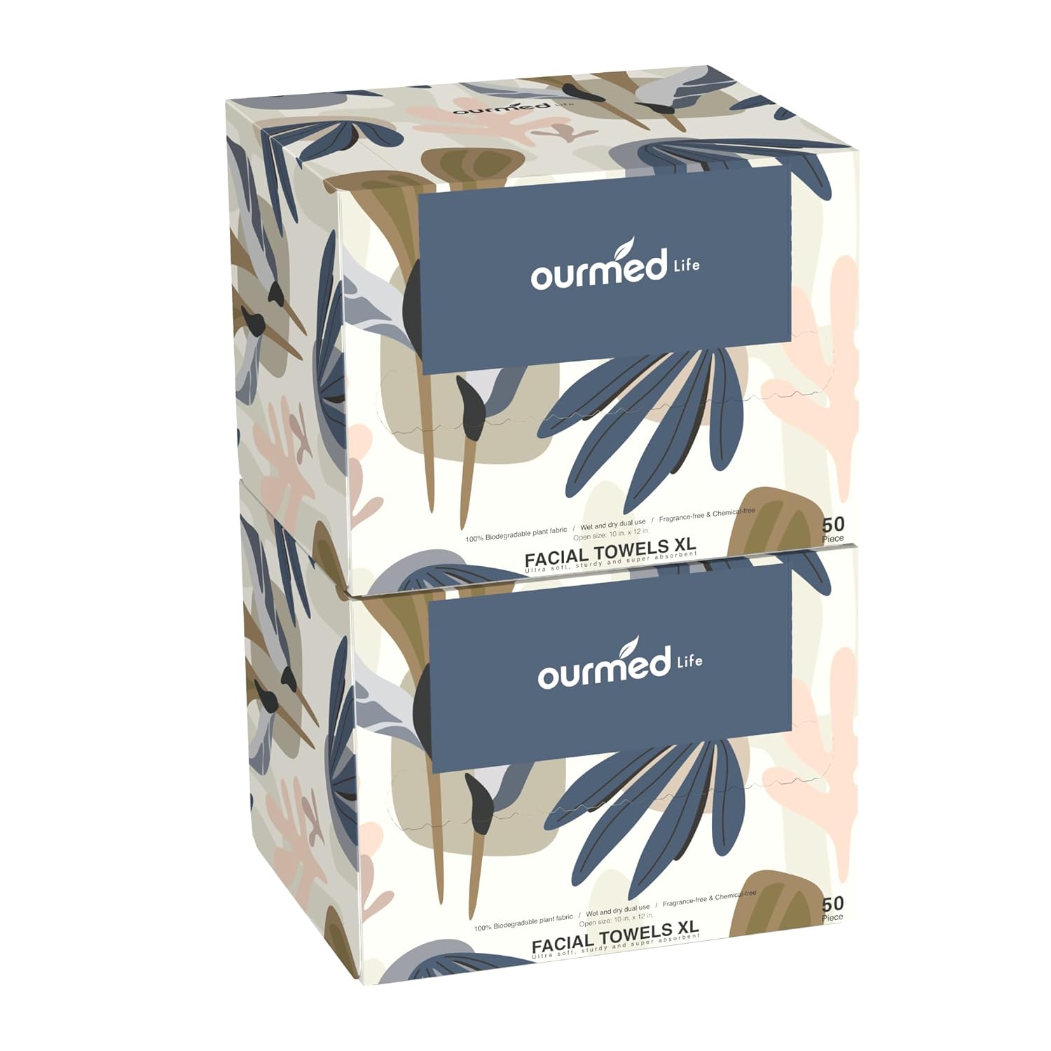Ourmed Life Disposable Face Towel | 100 Count Lint-Free Biodegradable Towels | F...