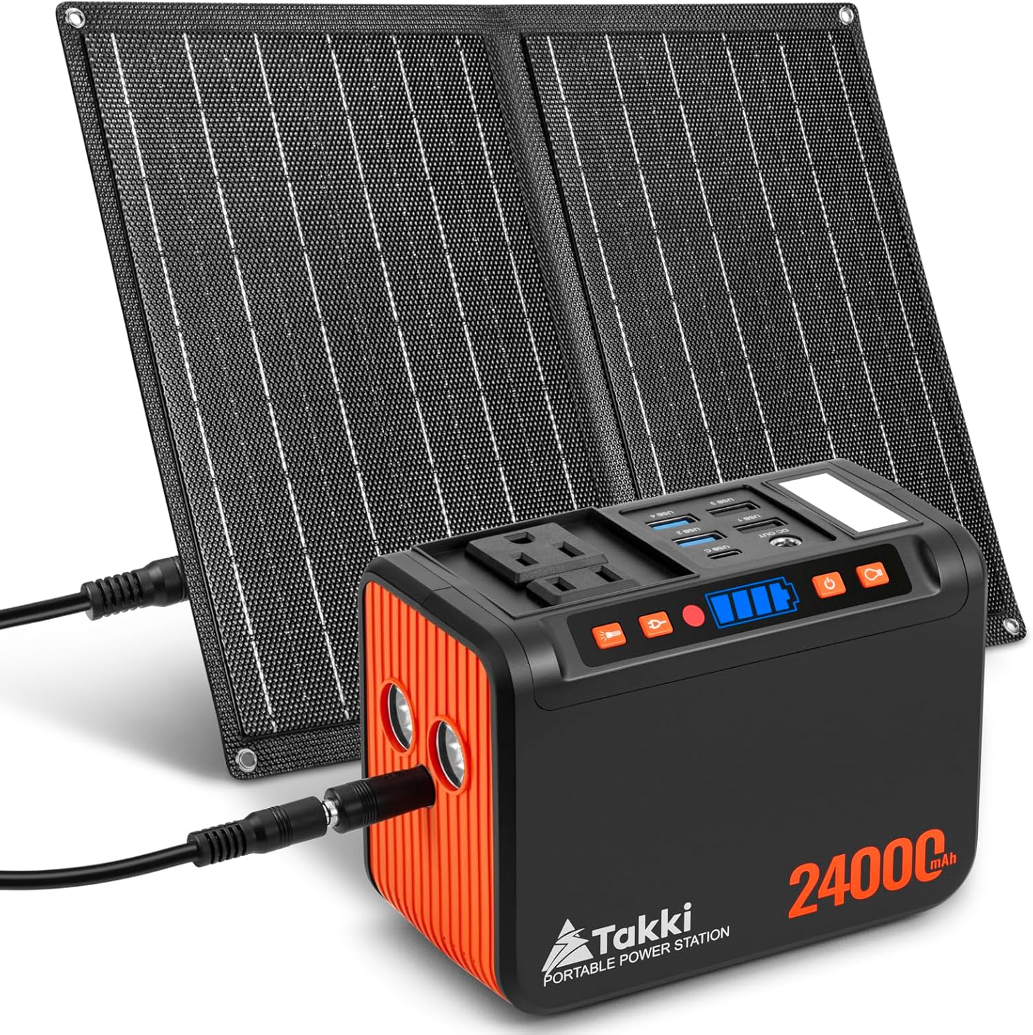 Takki 120W Peak Solar Generator Portable Power Station with 21W Solar Panels, 88...