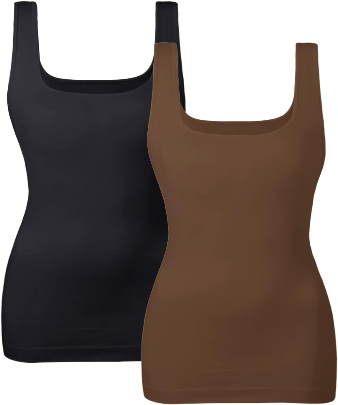 EUYZOU Women Tummy Control Shapewear Tank Tops Seamless Square Neck Compression...
