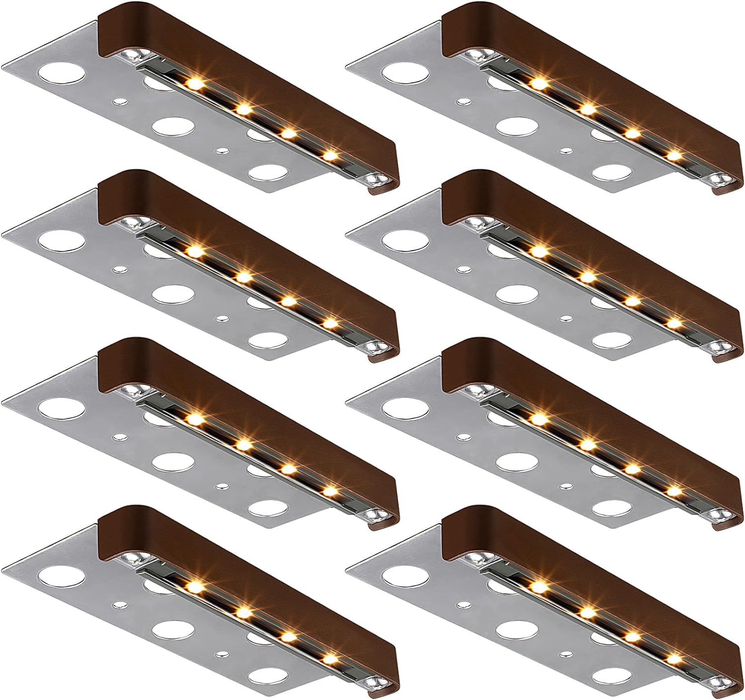 LEONLITE 8-Pack Classic Series 7 Inch LED Hardscape Lighting, Retaining Wall Lig...