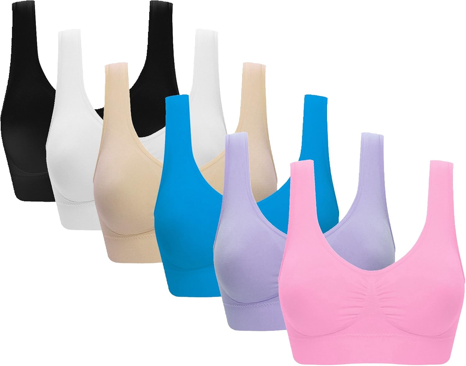 Vermilion Bird Women's Sports Bra, Special 3 Pack Seamless Comfortable Sports Br...