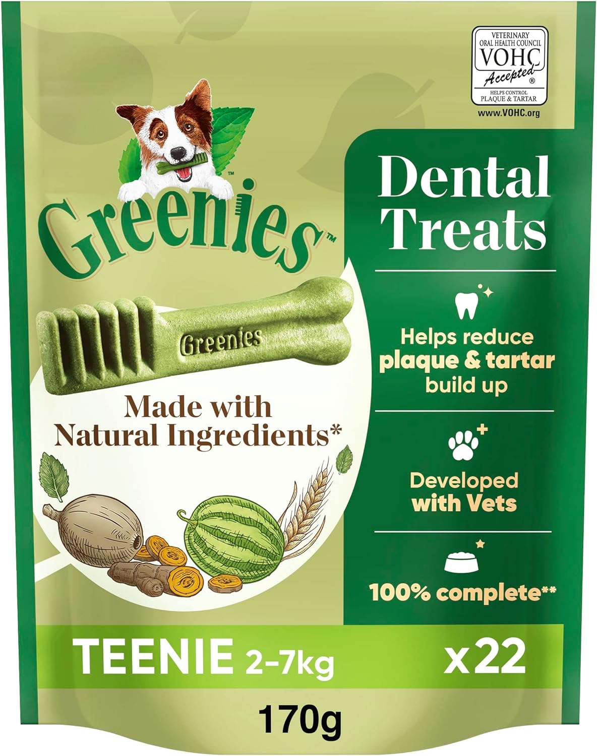 Greenies The Smart Dental Treat 132 Chews, Daily Original Teenie Dog Treats, Pac...