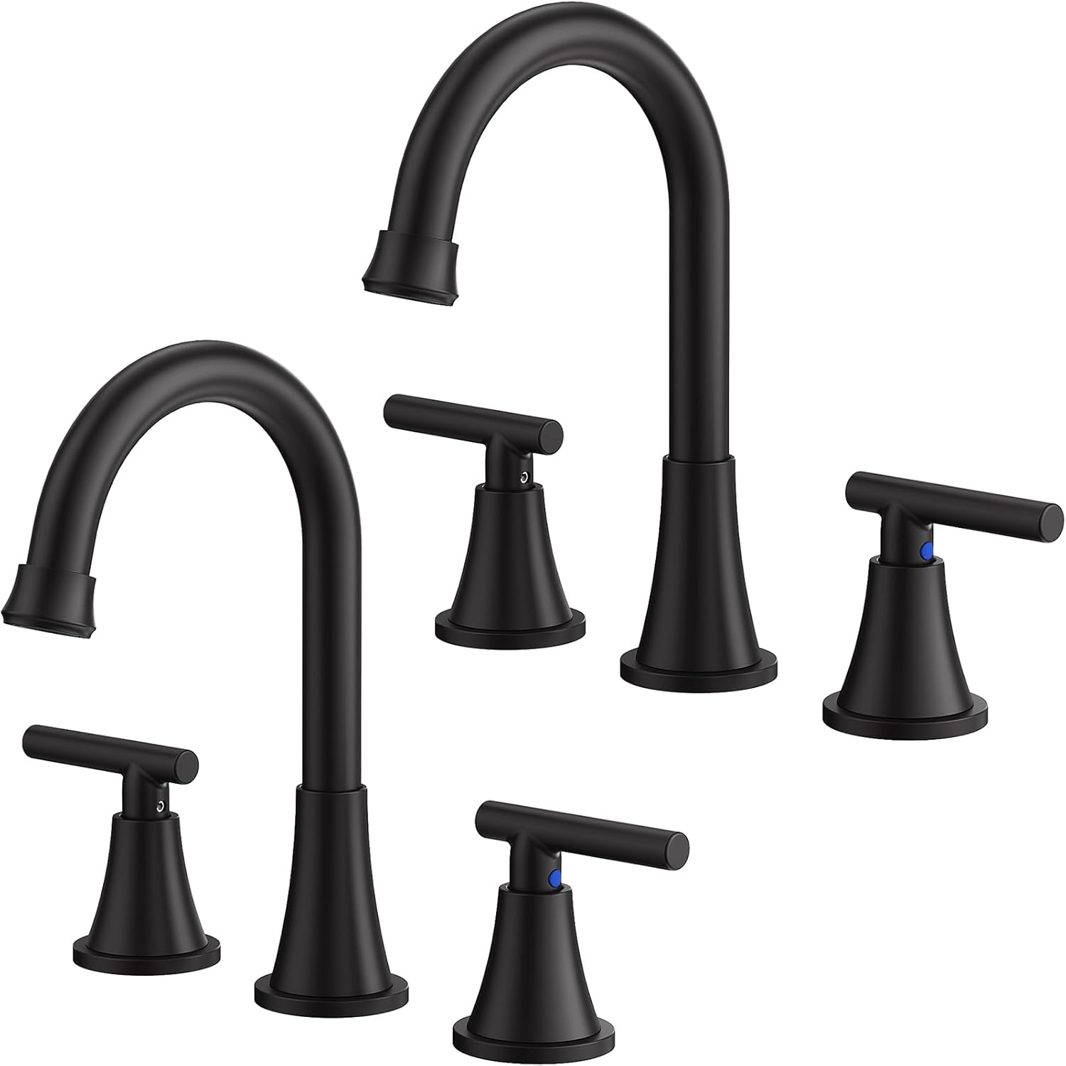 Bathroom Faucets for Sink 3 Hole, Hurran Matte Bla...